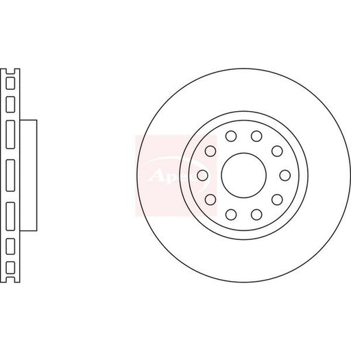 Apec 2 x Vented Brake Discs fits Alfa Romeo 166 1998-2007 2.0