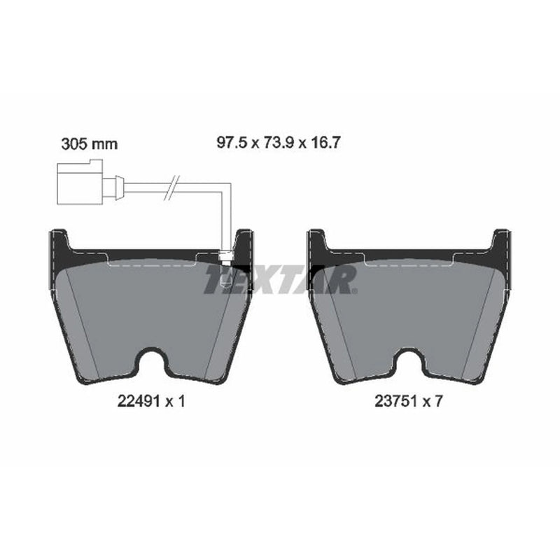 Textar Front Brake Pad Set 2249101