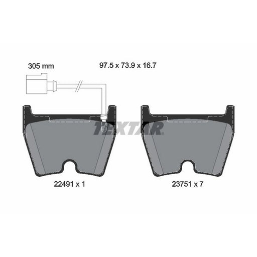 Textar Front Brake Pad Set 2249101