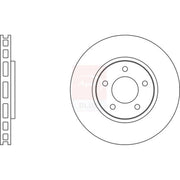 Apec Front Brake Vented Discs & Pads fits Chrysler Voyager 2000-2008 2.4 2.5