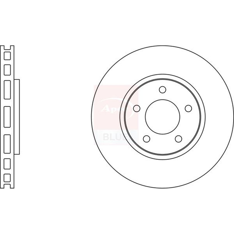 Apec Front Brake Vented Discs & Pads fits Chrysler Voyager 2000-2008 2.4 2.5