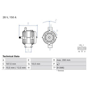 Bosch Car Alternator 12V