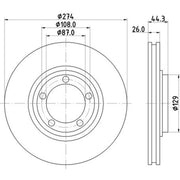 Mintex 2 x Vented Front Brake Discs MDC2176-x2