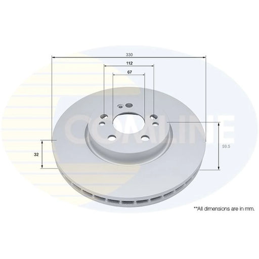 Comline 2 x Brake Discs fits Mercedes-Benz Gle 2018-2023 167.119