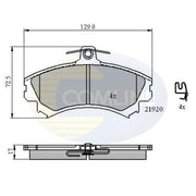 Comline 4 x Front Brake Pad Set fits Mitsubishi Colt Czc VI 2006-2009 1.5