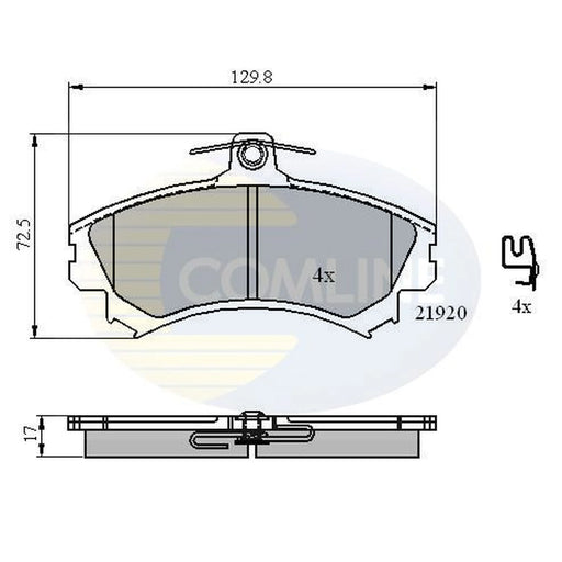 Comline 4 x Front Brake Pad Set fits Mitsubishi Colt Czc VI 2006-2009 1.5