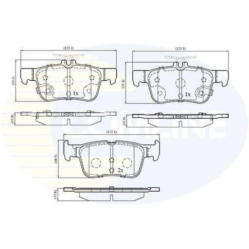 Comline 4 x Rear Brake Pad Set fits Ford Focus IV 2018-2025 1.0 1.5 2.0 2.3