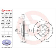 Brembo Front Brake Internally Vented Discs & Pads fits Ford Fiesta 2010-2017 1.6