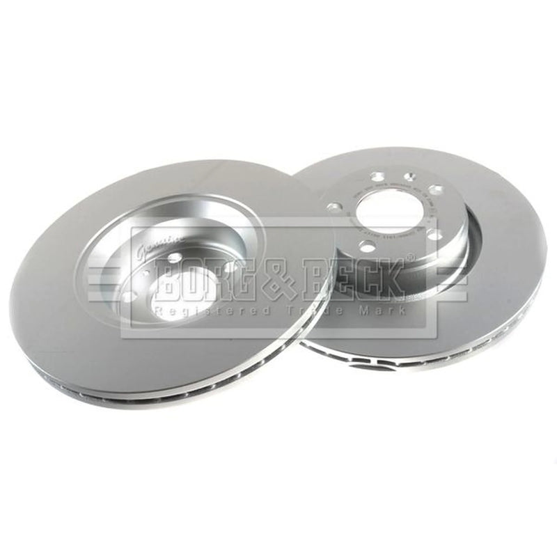 Borg & Beck 2 x Vented Brake Discs fits Audi A6 C6 2004-2011 2.0 2.4 2.8