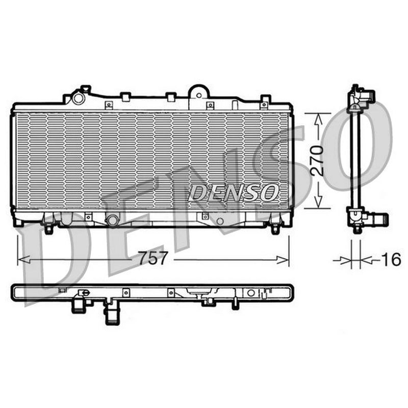 Denso Engine Radiator fits Fiat Punto 1993-2000 1.1 1.6
