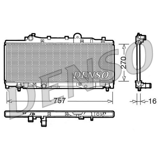Denso Engine Radiator fits Fiat Punto 1993-2000 1.1 1.6