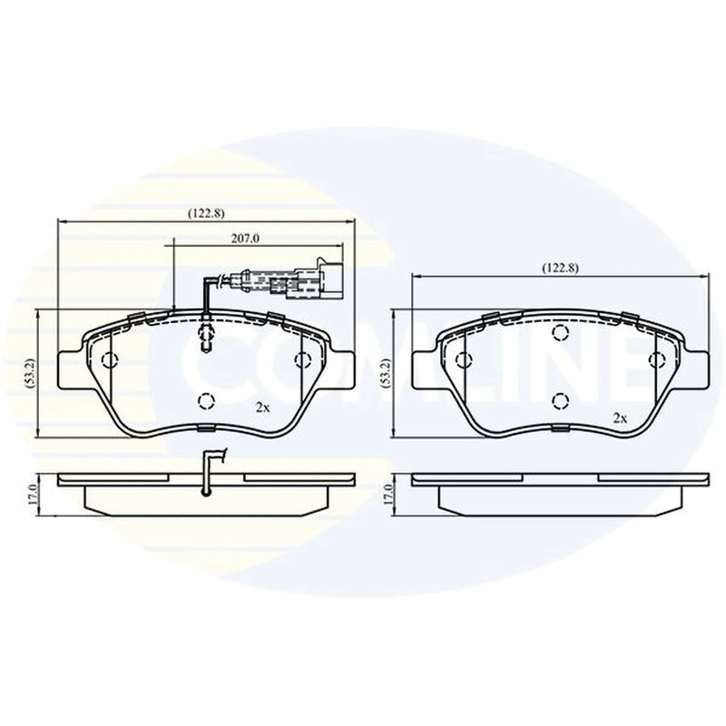 Comline 4 x Front Brake Pad Set fits Alfa Romeo Mito 2008-2018 0.9 1.4