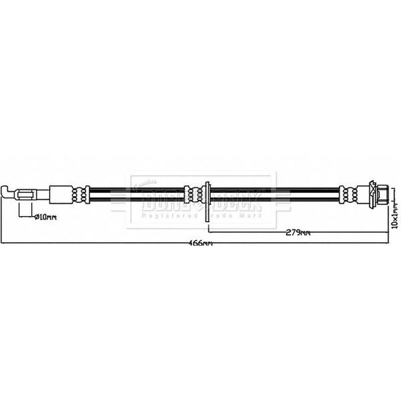 Borg & Beck Brake Hydraulic Hose Line Front BBH8038
