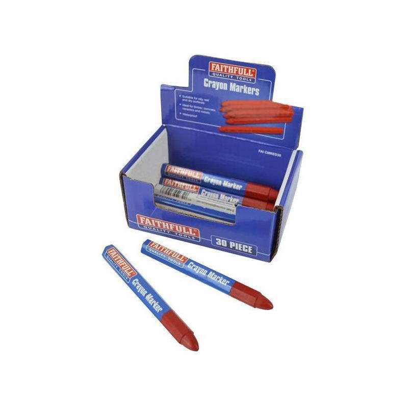 Faithfull Crayon Marker Red (CDU 30) Faithfull - Town Tools