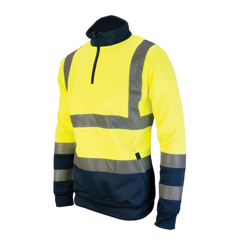 Tough Grit Hi-Vis 2-Tone Sweatshirt Yellow/Navy S Tough Grit - Dynamic Drive