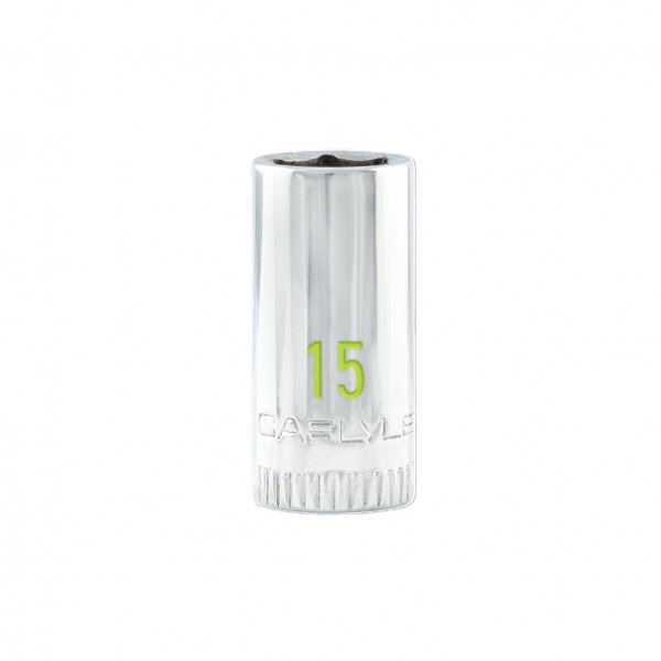Carlyle Tools 1/4Dr 6Pt 15mm Chrome Socket - image 1