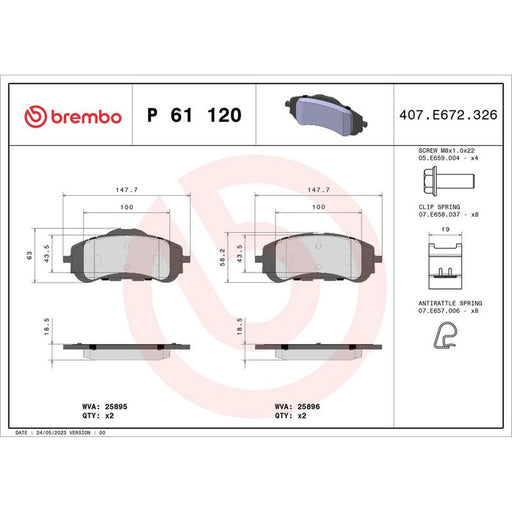 Brembo Xtra Front Brake / Discs & Pads fits Toyota Proace City Verso 2019 on