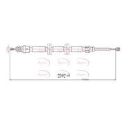 Apec Handbrake Cable Left Rear fits Mercedes-Benz Citan Traveliner 2012-2021
