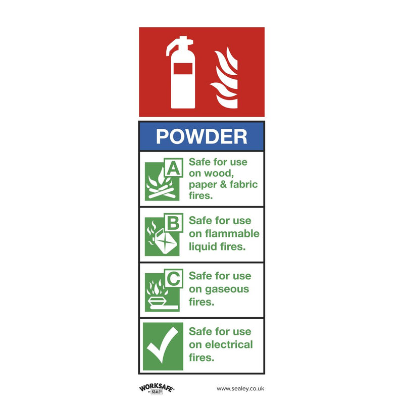 Sealey Safe Conditions Safety Sign Powder Fire Extinguisher Rigid Plastic Sealey - Dynamic Drive
