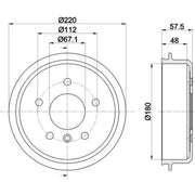 Mintex Brake Drum Assembly Rear fits Mercedes-Benz A-Class 1997-2004
