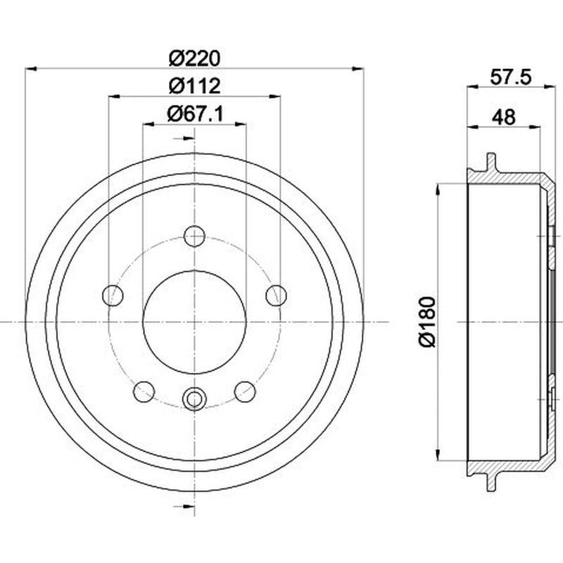Mintex Brake Drum Assembly Rear fits Mercedes-Benz A-Class 1997-2004