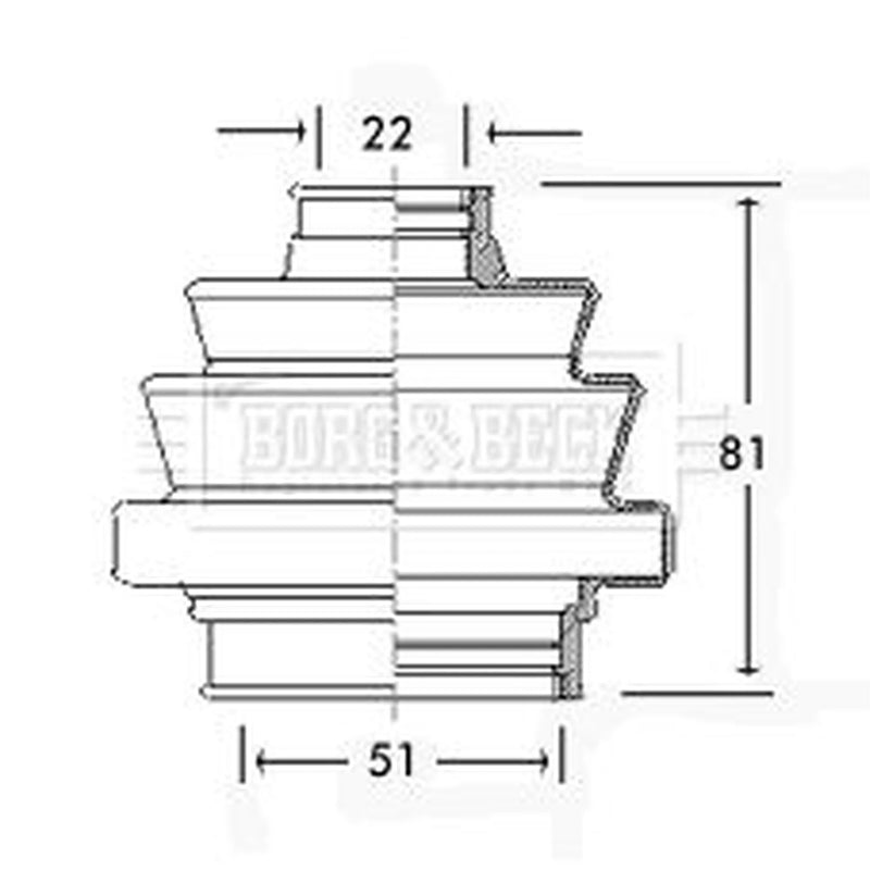 Borg & Beck Drive Shaft Bellow Kit transmission sided BCB2270