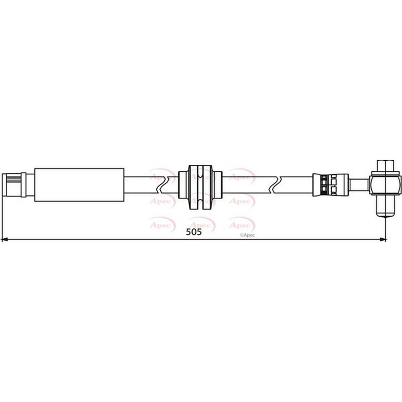 Apec Brake Hydraulic Hose Line Front fits Opel Insignia A 2008-2017