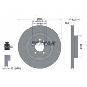 Textar 2 x Vented Front Brake Discs 92162003-x2