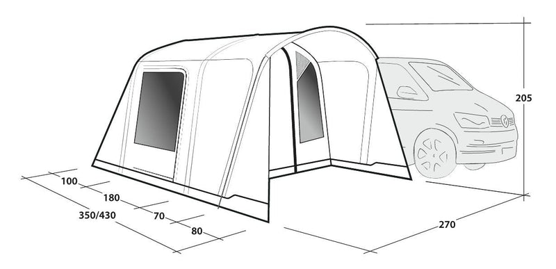 Outwell Talladega Driveaway Air Awning Grey Outwell - Dynamic Drive