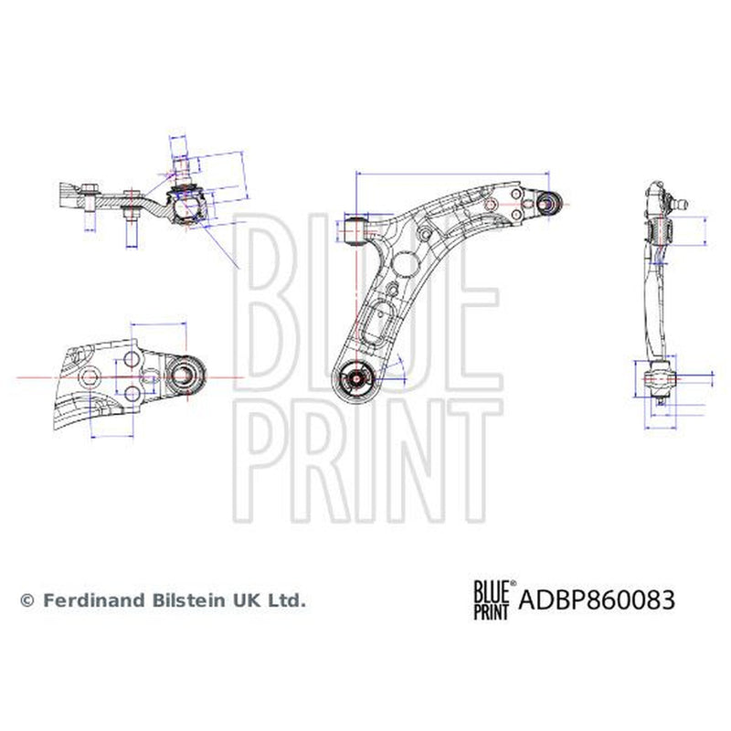 Blue Print Control/Trailing Arm Front Right fits Hyundai I30 2011-2017 1.4 1.6