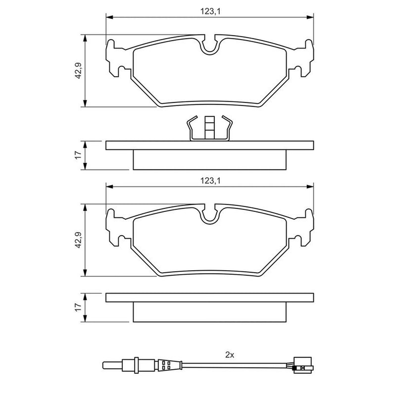 Bosch Front & Rear Pads fits Fiat Ulysse 1994-2002 1.9 2.0