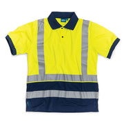 Tough Grit Hi-Vis 2-Tone Polo Shirt Yellow/Navy XL 764492 Tough Grit  - Dynamic Drive