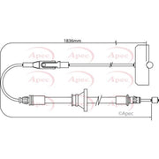 Apec Handbrake Cable Centre fits Opel Vivaro A 2001-2014 1.9 2.0 2.5