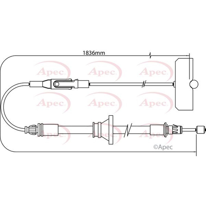 Apec Handbrake Cable Centre fits Opel Vivaro A 2001-2014 1.9 2.0 2.5