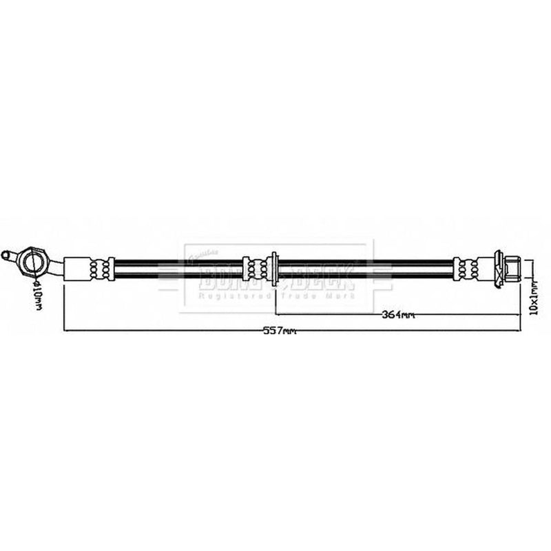 Borg & Beck Brake Hydraulic Hose Line Rear Right BBH7969