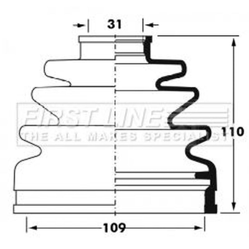 First Line Drive Shaft Bellow Kit Rear Left fits Mitsubishi Pajero 2000-2006 3.2