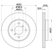 Mintex 2 x Brake Discs fits Suzuki Swift III 2005-2015 1.3 1.5 1.6