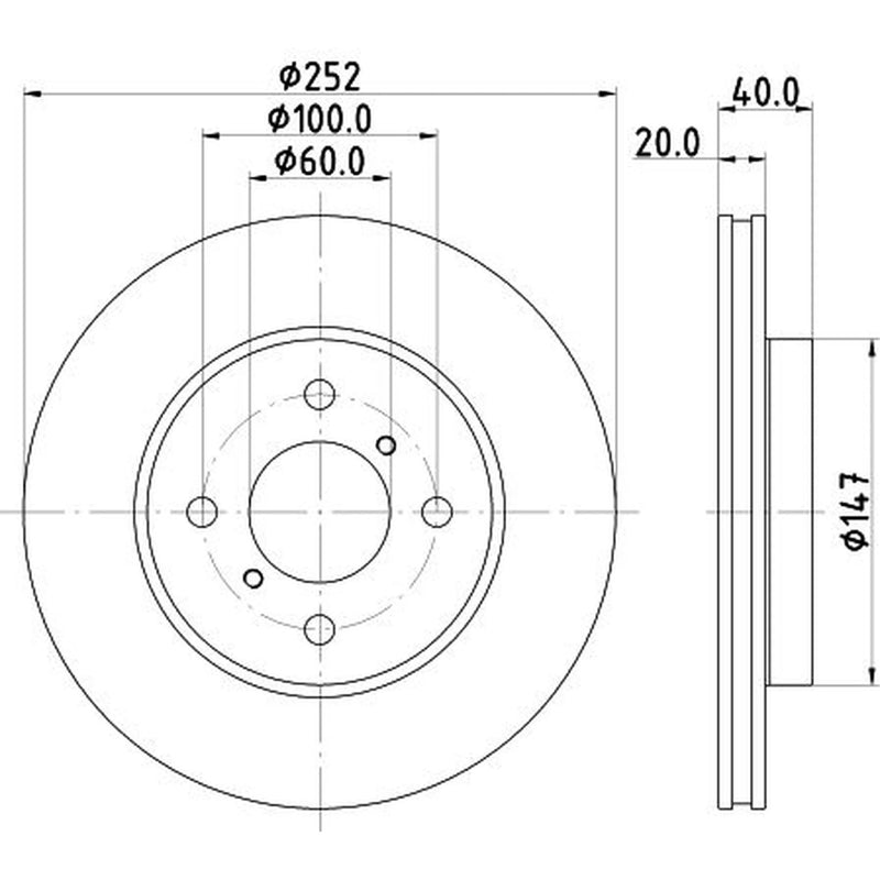 Mintex 2 x Brake Discs fits Suzuki Swift III 2005-2015 1.3 1.5 1.6