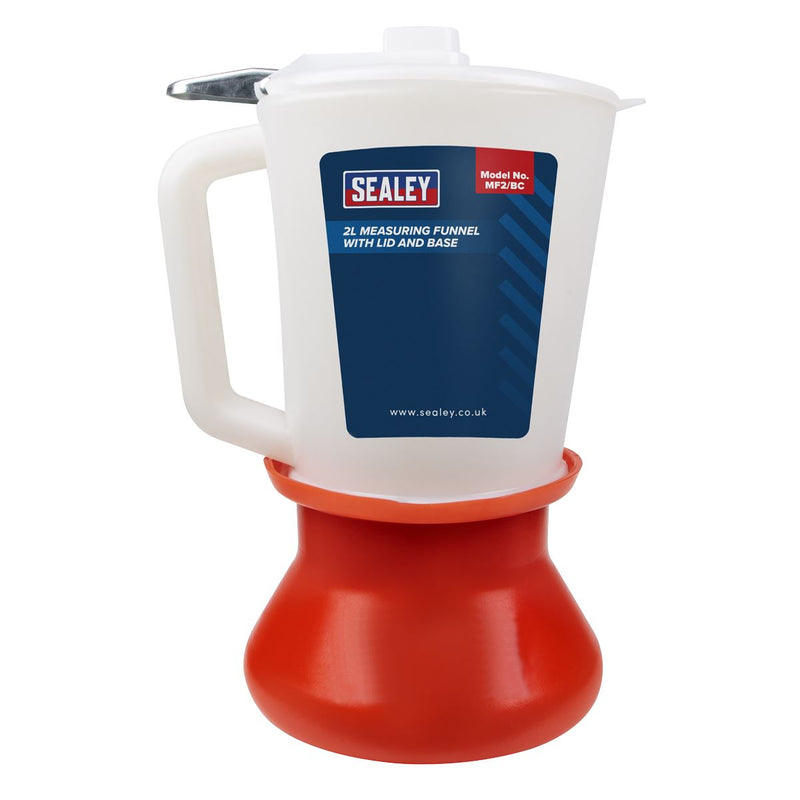 Sealey Measuring Funnel with Lid and Base 2L MF2/BC Sealey - Dynamic Drive