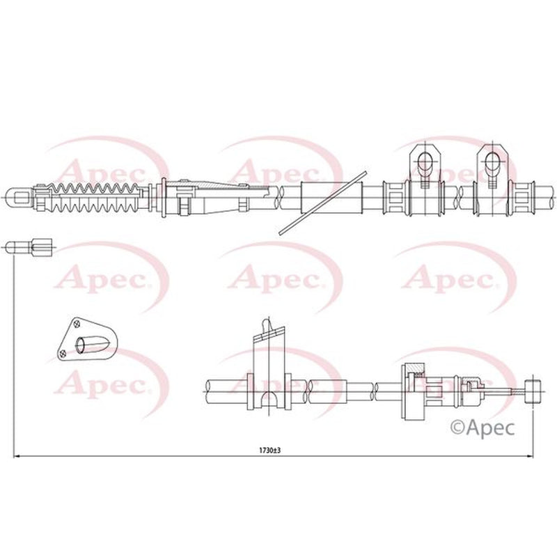 Apec Handbrake Cable Left Rear fits Hyundai IX35 2010-2015 1.6 1.7 2.0