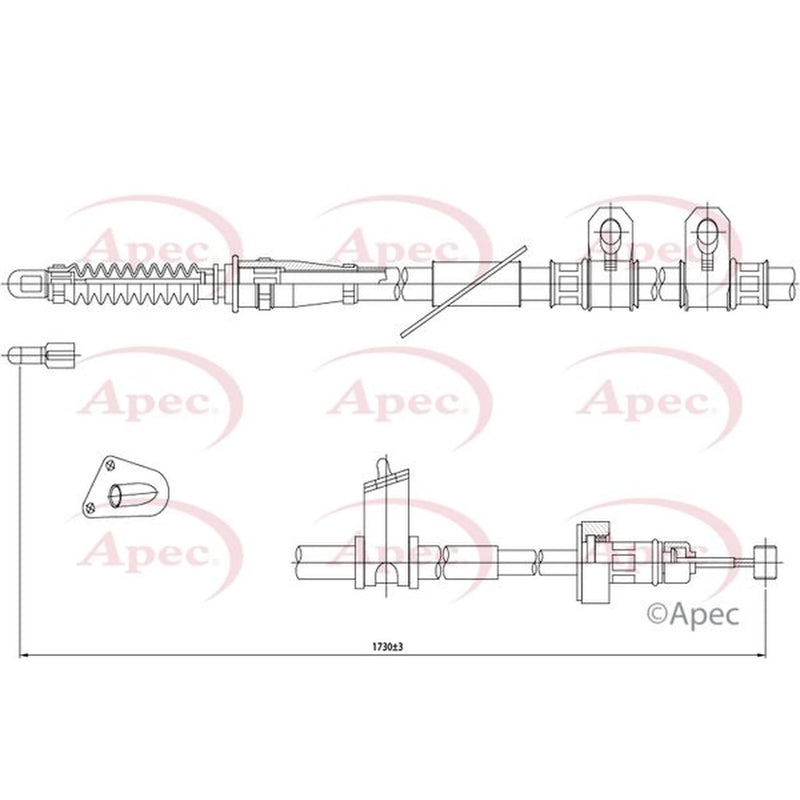 Apec Handbrake Cable Left Rear CAB1345