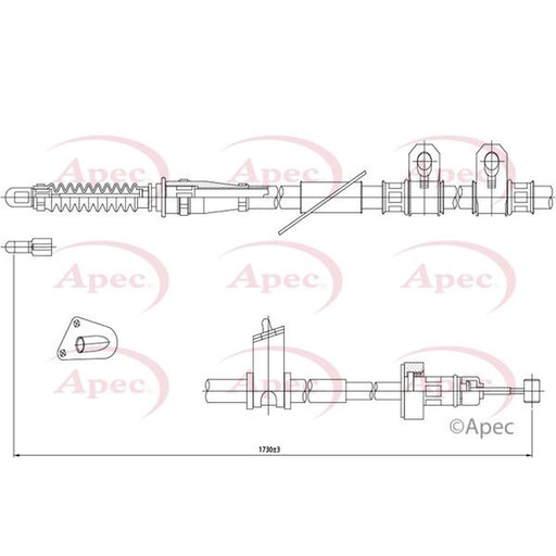 Apec Handbrake Cable Left Rear CAB1345