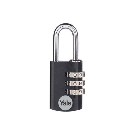 Yale Locks Aluminium Combination Padlock 20mm Black Yale Locks - NN4 Online