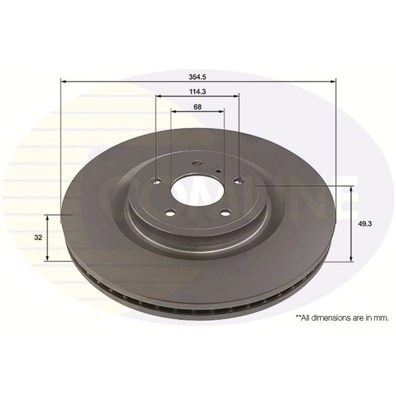 Comline 2 x Vented Front Brake Discs ADC2947V-x2