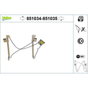 Valeo Electric Window Regulator Lifter Right Front 851035