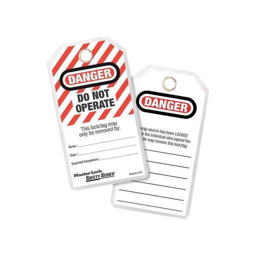 Master Lock No. 497A Heavy-Duty Safety Tags (12) - DANGER DO NOT OPERATE Master Lock - NN4 Online