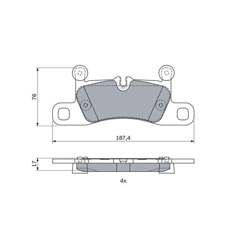 Bosch Front & Rear Pads fits VW Touareg 2010-2018 3.0 3.6 4.2