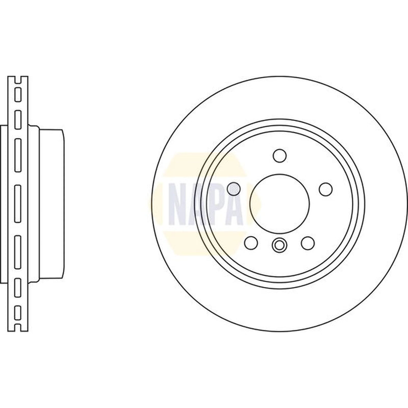 NAPA 2 x Vented Brake Discs fits BMW X3 2003-2011 2.0 2.5 3.0