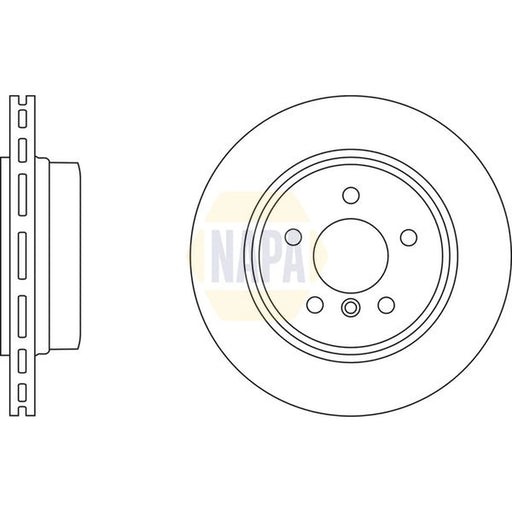 NAPA 2 x Vented Brake Discs fits BMW X3 2003-2011 2.0 2.5 3.0
