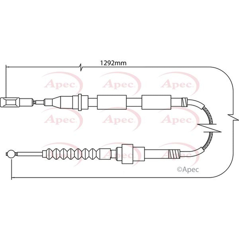 Apec Handbrake Cable Left Rear fits Ford Galaxy I 1995-2006 1.9 2.0 2.3 2.8